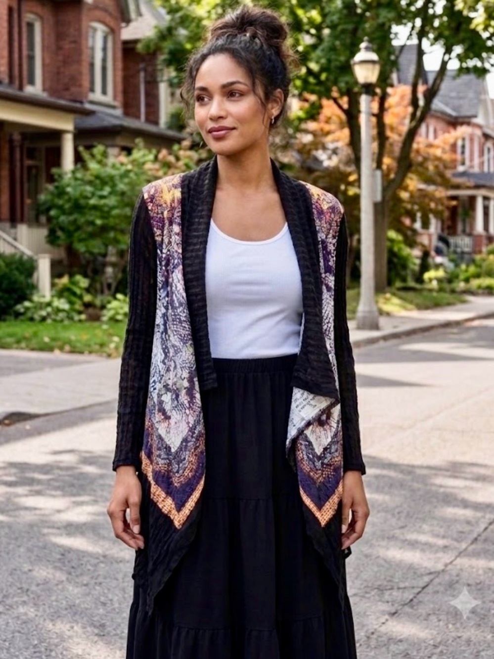 Maxi Skirt & Asymmetrical Cativa Cardigan Set (NWT)